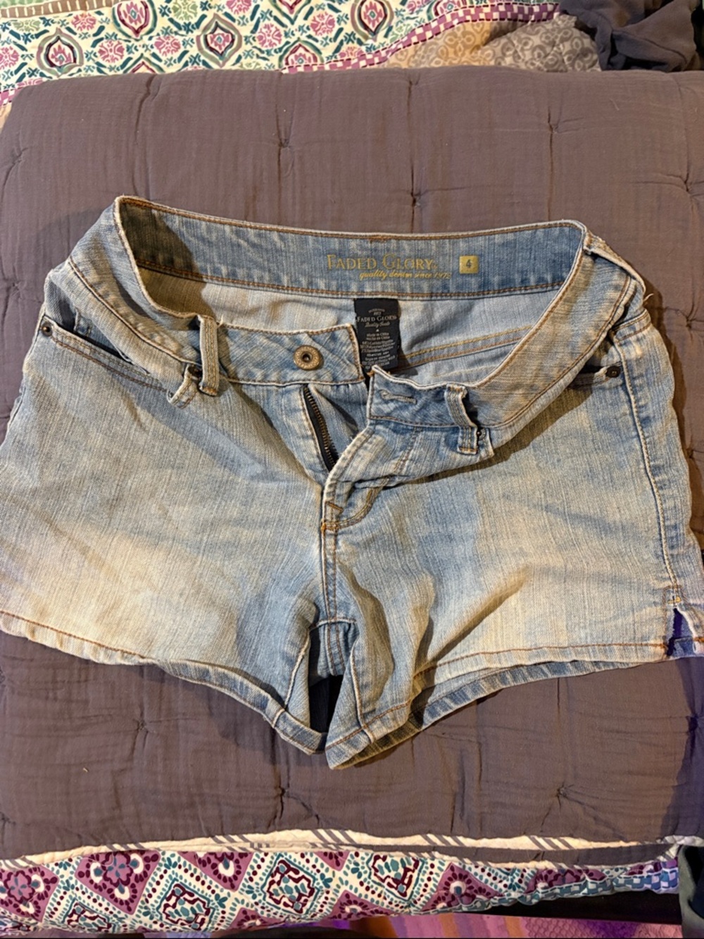 Faded Glory Light Wash Denim Cutoff Shorts
